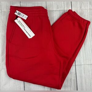 NWT! TNA Bubblefleece Heavyweight Boyfriend Sweatpant Flashing Red Sz XL Women’s